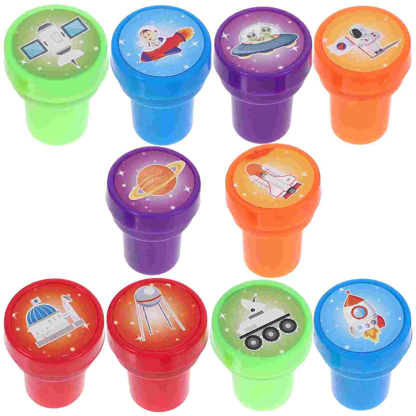 10 шт. космическая Вселенная печать мультяшный дизайн штампы пластиковая игрушка
