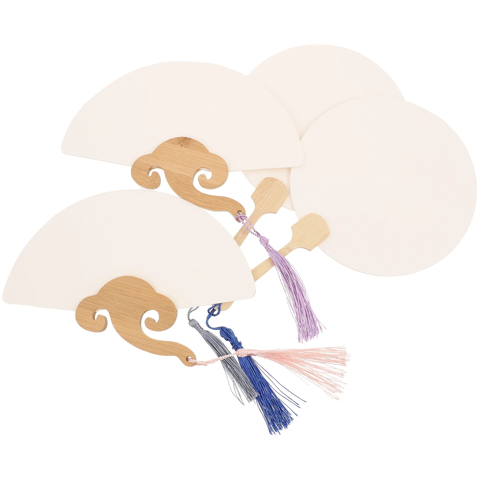 

4Pcs DIY Blank Decorative Fans Kids Painting Fans Drawing Hand Fans Decorative Fans
