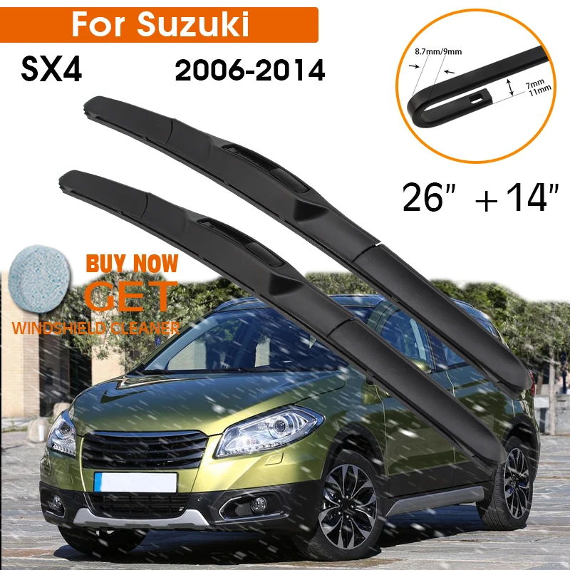 Car Wiper Blade For Suzuki SX4 2006-2014 Windshield Rubber Silicon Refill Front Window Wiper 26