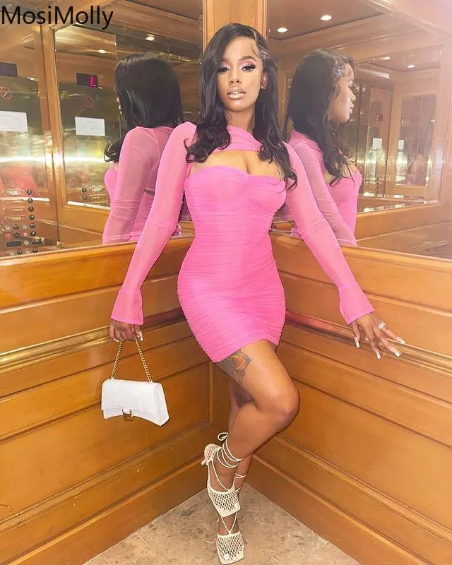 Платье на День святого Валентина Красное Облегающее мини-платье соблазнительное