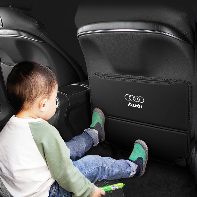 

Car Styling Logo Anti-Child-Kick Pad Anti-scratch Seat Back Protective Cover Accessories For Audi A3 A4 A5 A6 A7 A8 Q3 Q5 Q7 Q8