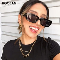 hooban new fashion women sunglasses vintage rectangle plastic female sun glasses retro square sunglass uv400