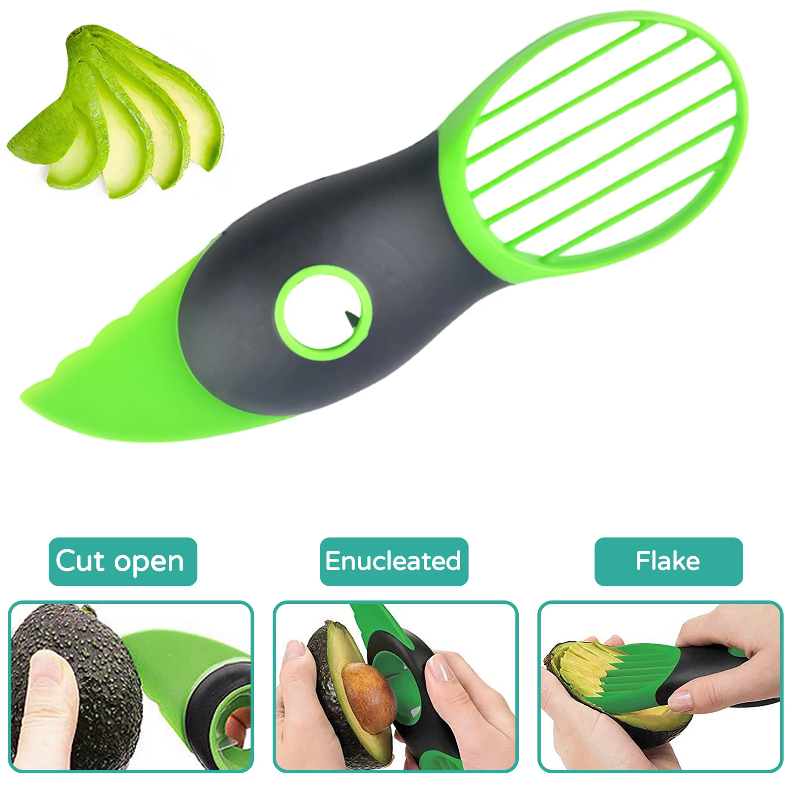 

3 In 1 Avocado Slicer Shea Corer Butter Fruit Peeler Cutter Pulp Separator Plastic Knife Kitchen Vegetable Tools Kitchen Gadgets