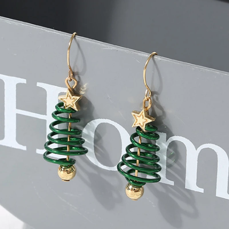 Серьги в виде рождественской шляпы Санта-Клаус Рождественская елка висячие