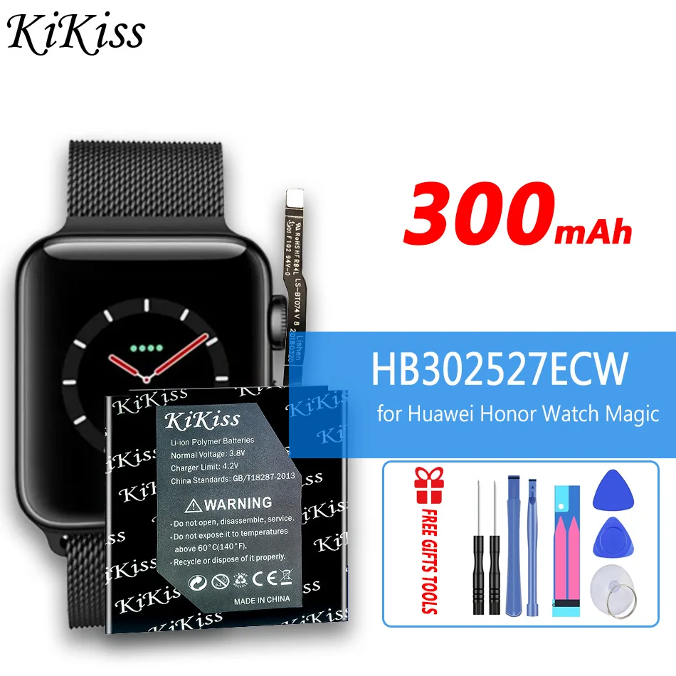 

300mAh KiKiss Battery HB302527ECW For Huawei Honor Watch Magic GT Watch GT 1 GT1 42MM High Capacity Batteries