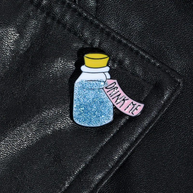 Брошь-булавка в виде бутылки креативная эмалированная брошь с изображением