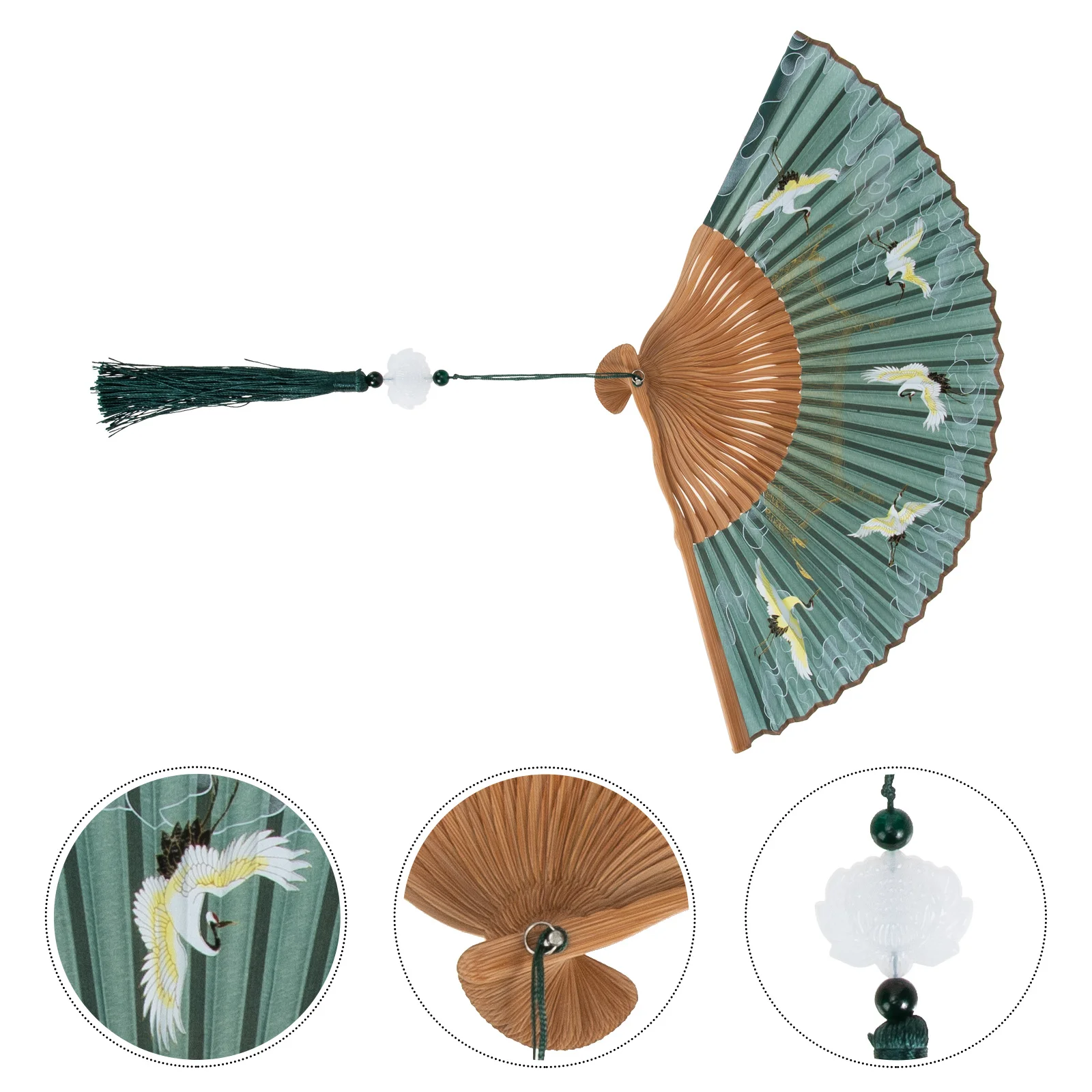 

Wall Adornment Ornament Handhold Fan Elegant Folding Bamboo Fans Chinese Style Costume Collocation Traditional Silk Collapsible