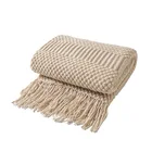 Плед Inyahome в скандинавском стиле, вязаное одеяло для путешествий, пледов, диванов, воздушных условий, с кисточками, домашний декор