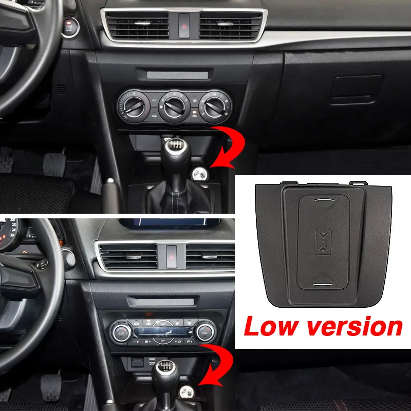 

Для Mazda 3 Axela BM BN 2014-2018 Автомобильное беспроводное зарядное устройство 15 Вт Быстрая зарядная пластина для сотового телефона Модификация интерьера Автозапчасти