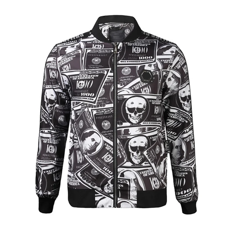 

New PP Cotton Clothes Men's Windbreaker Autumn Plein Jacket Sports Top Slim Sportswear Hip Hop Skull Italian Windbreaker Jacket