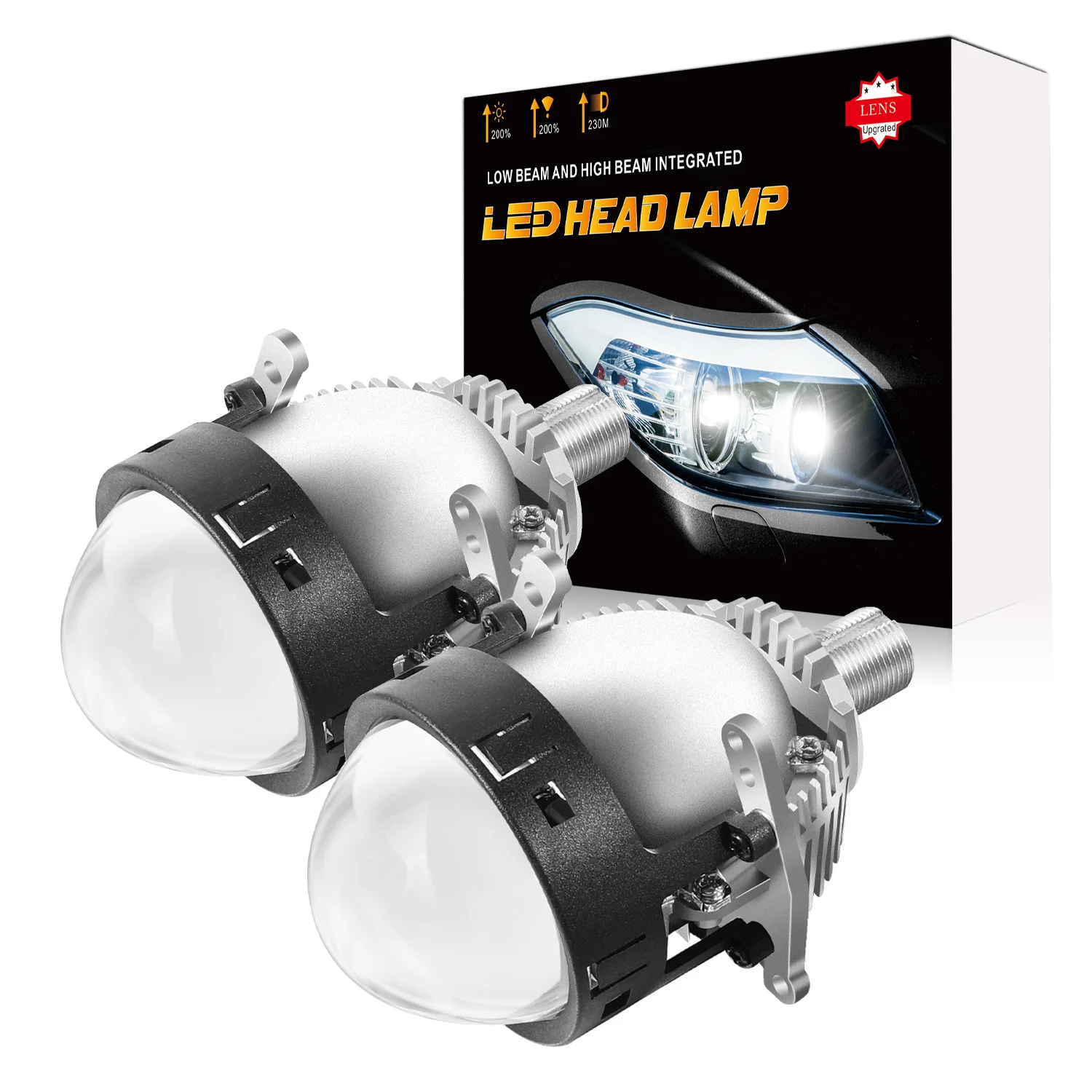 Простая установка высокая яркость мини-H4 H7 9005 двухсветодиодный lHD RHD 6000K комплекты