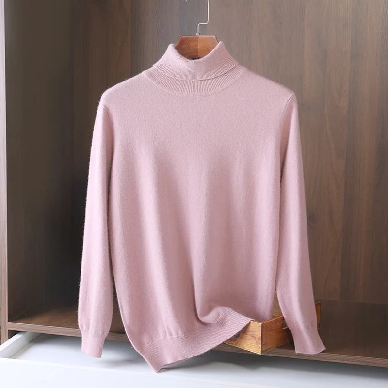 New Autumn And Winter 2022 Business Casual High Collar Men's Collar Sweater Simple Classic Skin Friendly Pure Color Pullover