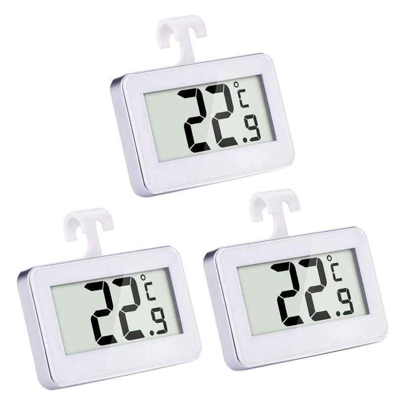 

3X Digital Wireless Freezer/ Refrigerator Thermometer And Indoor Temperature Monitor, White