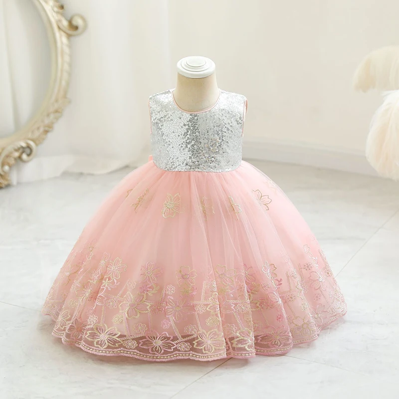 

Vestidos 2022 New Sleeveless Children Princess Dresses For Girls Evening Dress Baby Girl Kids Bowknot Mesh Party Dress 0-5 Years