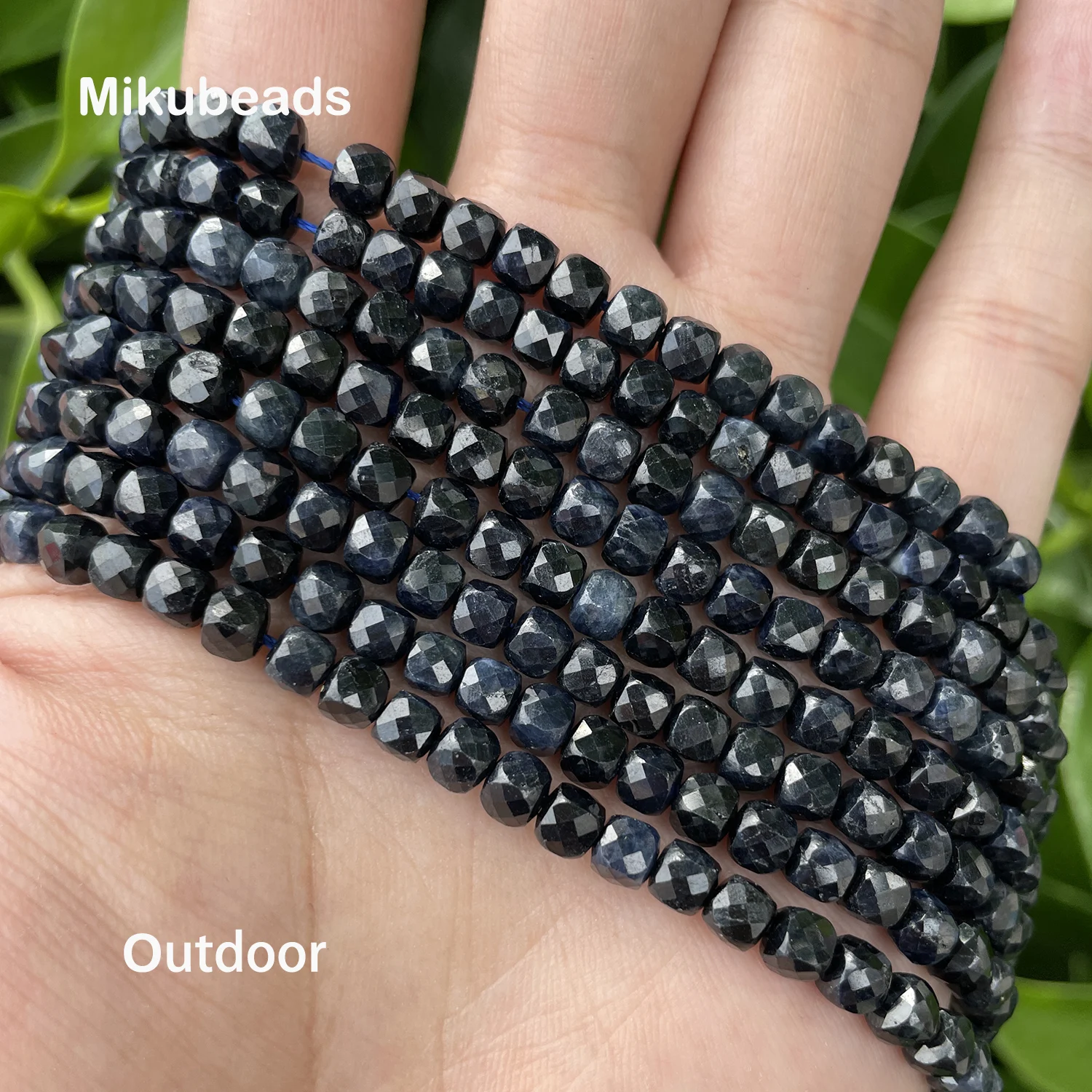 Бусины Из Натурального сапфира 4 5 мм граненые кубики незакрепленные бусины для