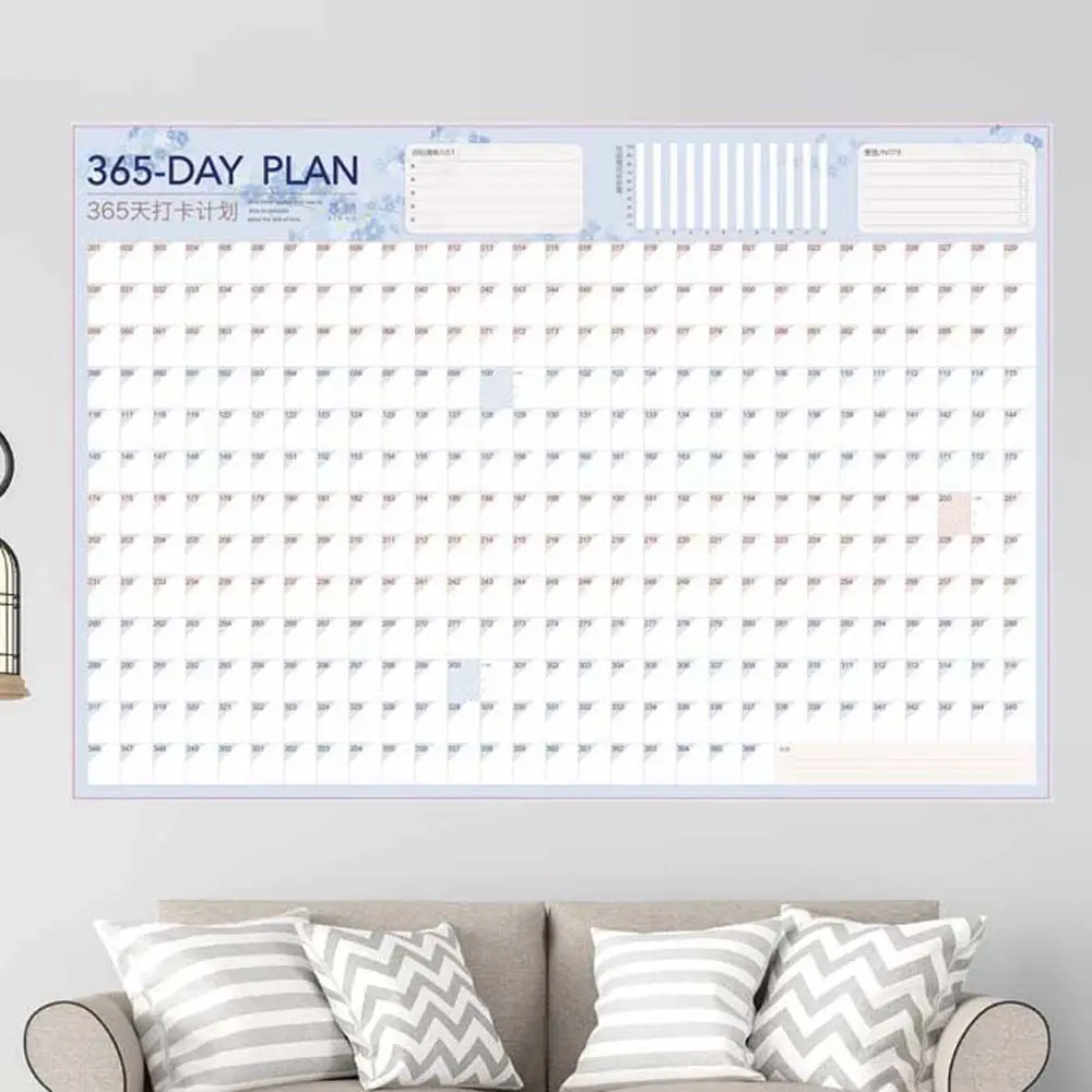 

365 ежедневный план, годовой график, календарь, ежедневный график с наклейкой, материал планировщик на стену, милые канцелярские принадлежно...