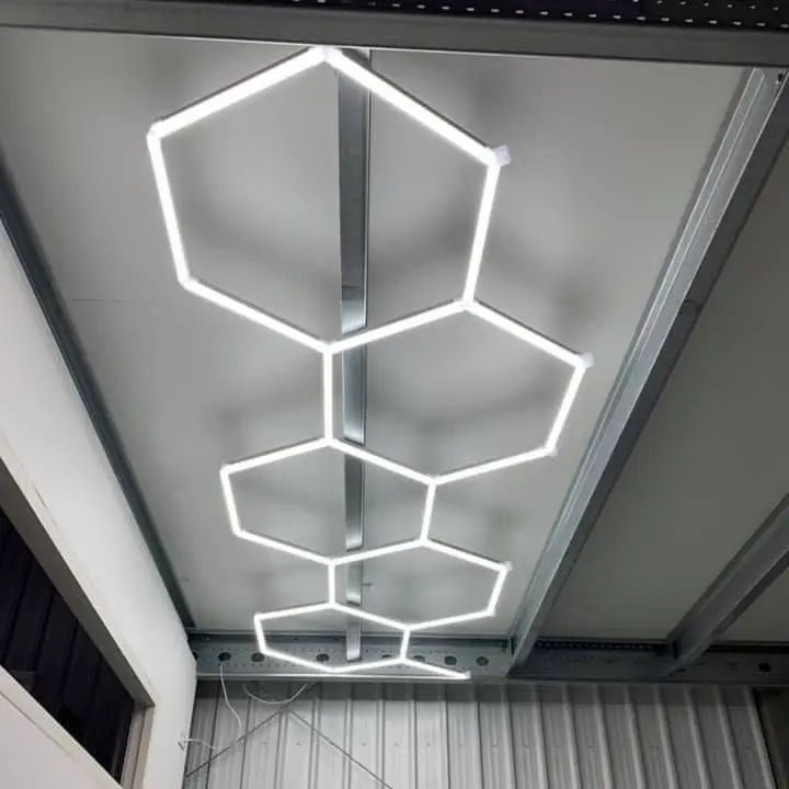 Индивидуальный 440 мм шестигранный узор для гаража светодиодная фотовспышка