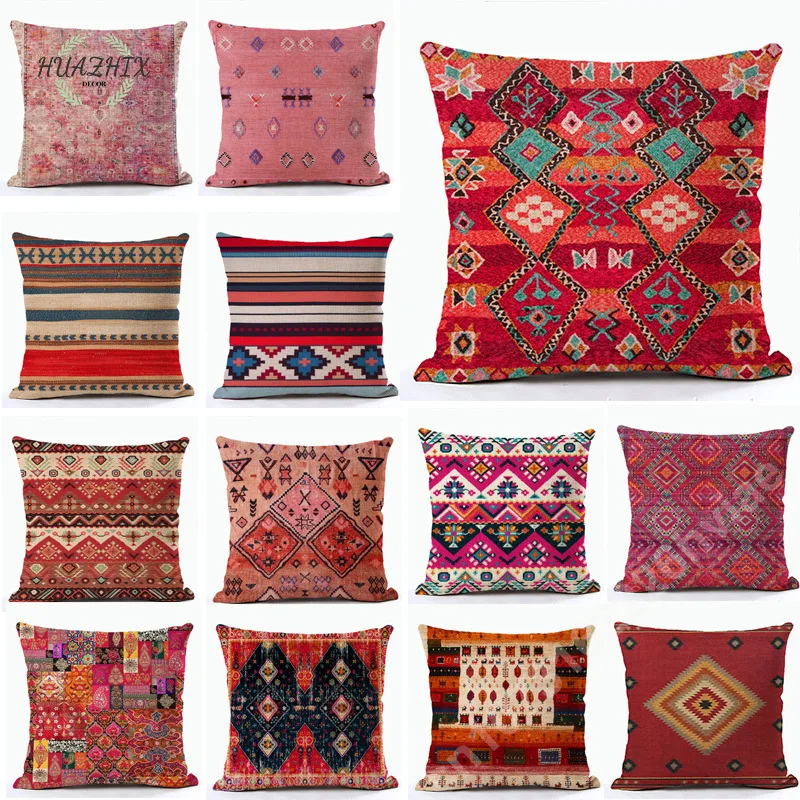 

Bohemian Patterns Pillows Cases Multicolors Abstract Ethnic Cushion Case Geometry Living Room Sofa Car Pillowcase Decorative