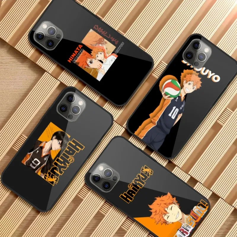 

Anime Haikyuu Smart Phone Case for iPhone 14 13 12 11 XS X 8 7 6 Plus Mini Pro Max SE 2022 PC Glass Phone Cover Funda