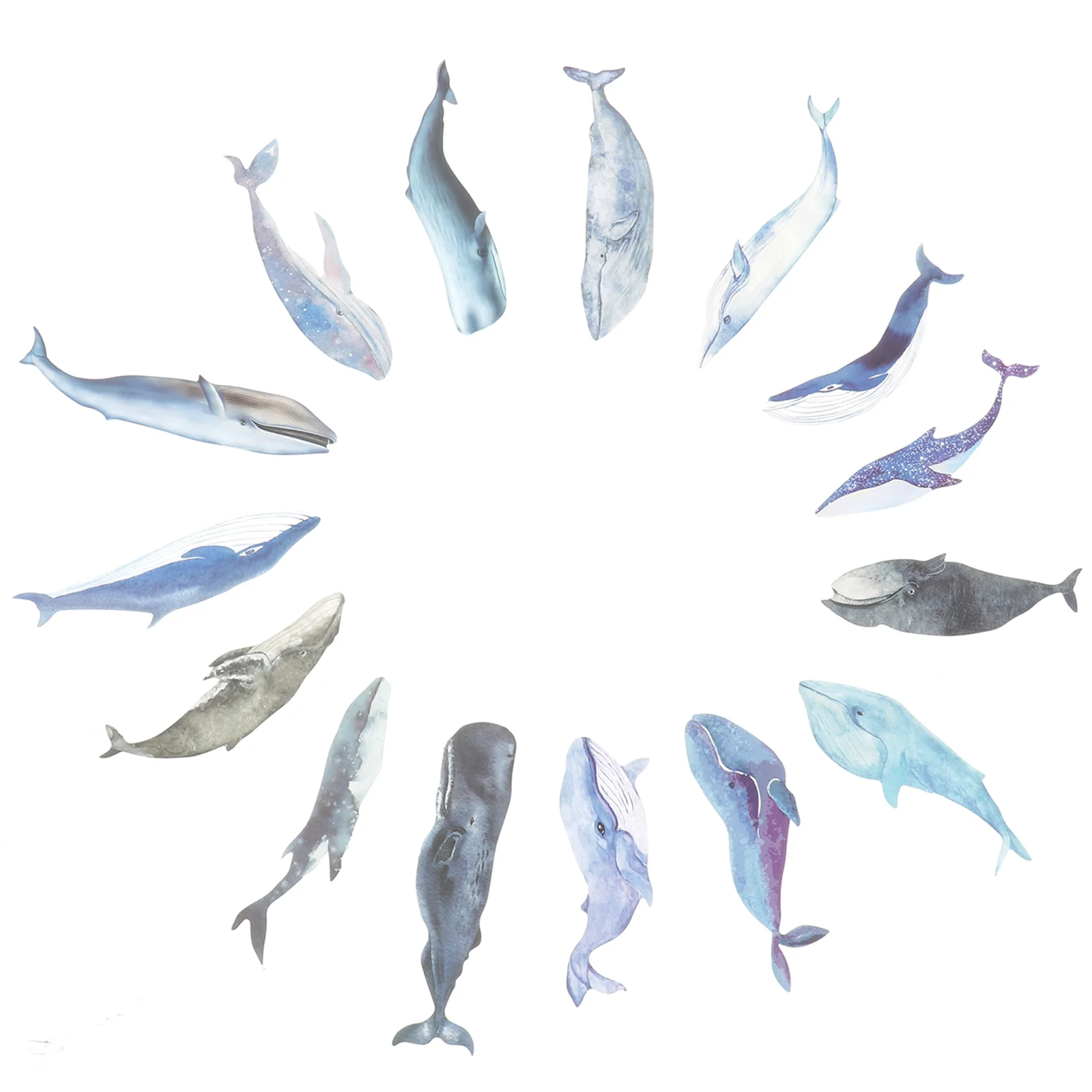 

Stickers Whale Decorative Sticker Envelope Scrapbook Seal Blue Notebook Marine Planner Type Multi Style Diary Journal Sea