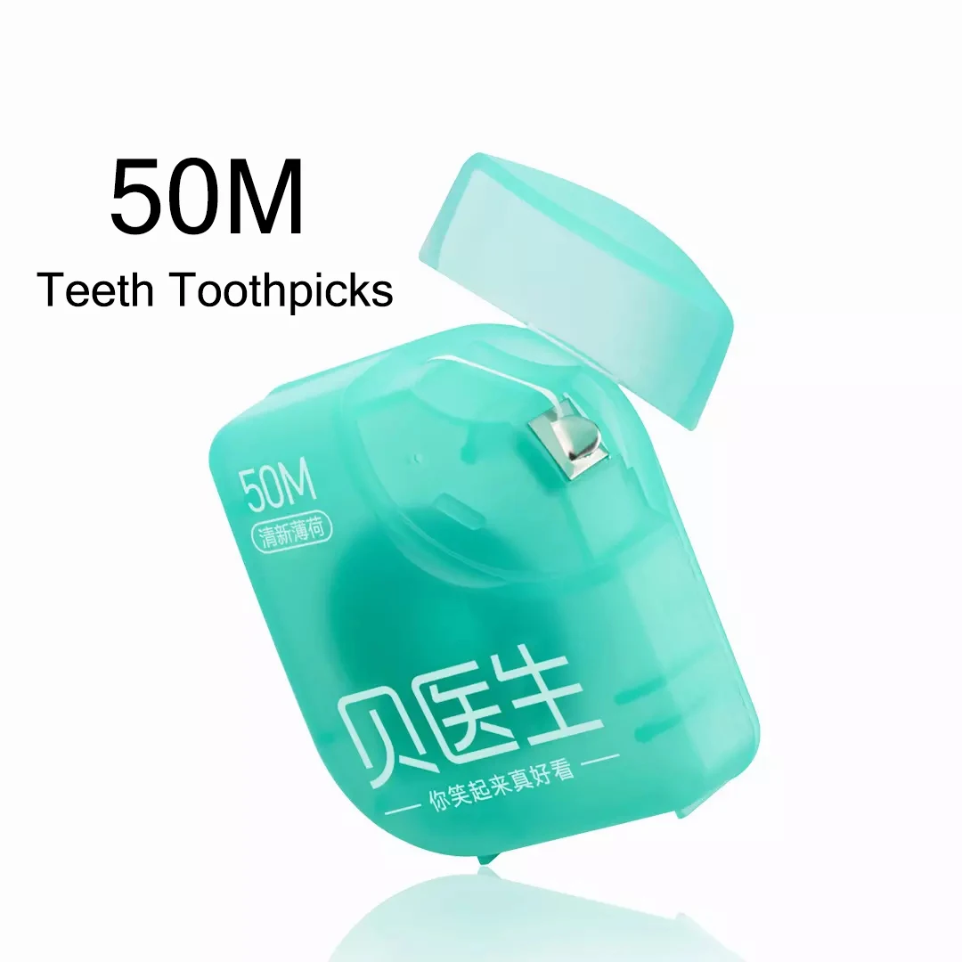 

Dr.Bei Dental Floss Portable Picks Teeth Toothpicks Stick Oral Care Design 50 Meter Box for Men Women Adult Family Hygiene Care