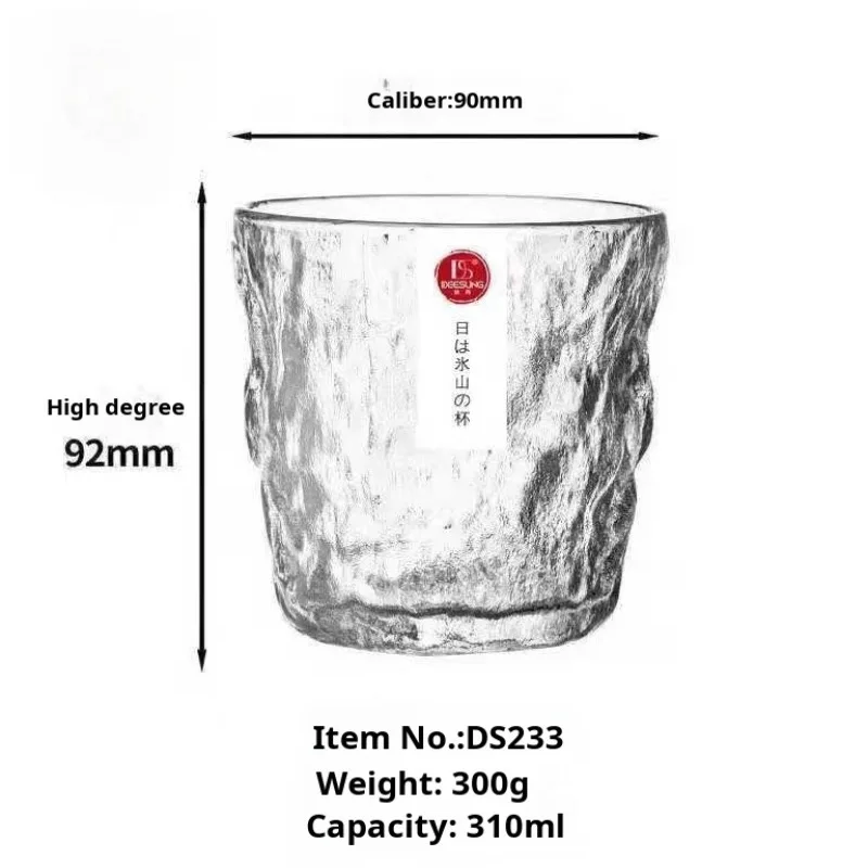 Бытовая стеклянная прозрачная кофейная чашка highvalue с узором ледника