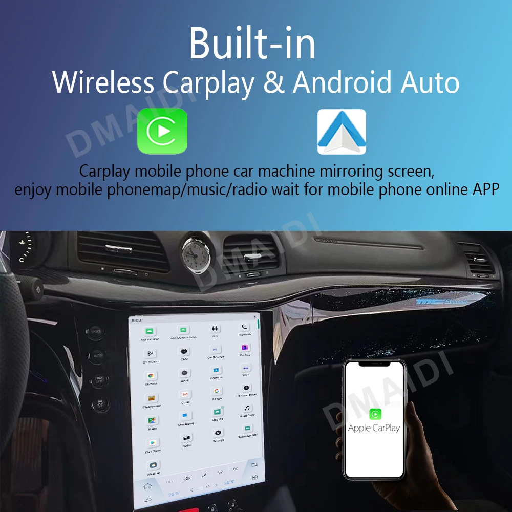 12 1-дюймовый автомобильный радиоприемник в стиле Tesla для Maserati GT GC GranTurismo 2007-2015 Android