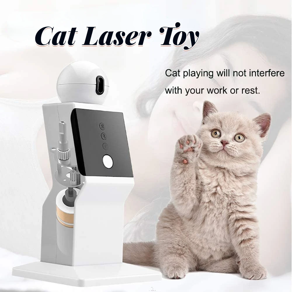 

Laser Cat Toy Smart Robot Teasing Cats Toys Automatic for Kitten Play Game Pet Quiet Random Mode Wave Point Funny Crazy Toys