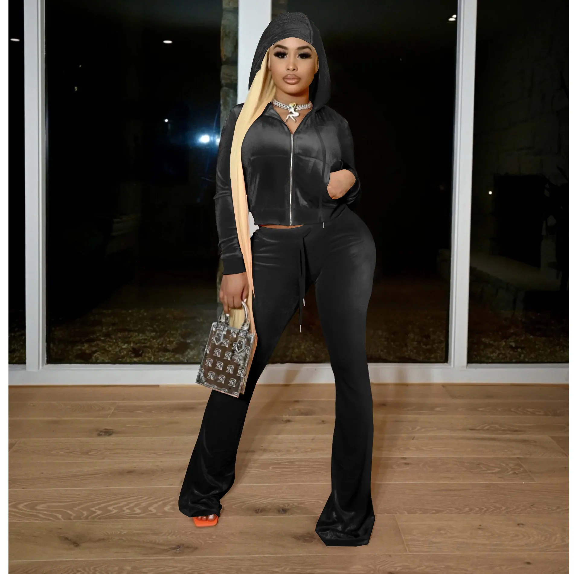 Зимний новый Корейский Бархатный Повседневный женский спортивный свитшот из