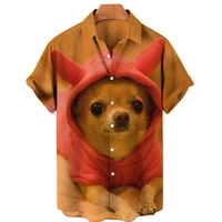 unisex animal cute puppy dog 3d print summer casual shirts 2022 hawaiian shirts women men hd pattern micro elastic shirt for men