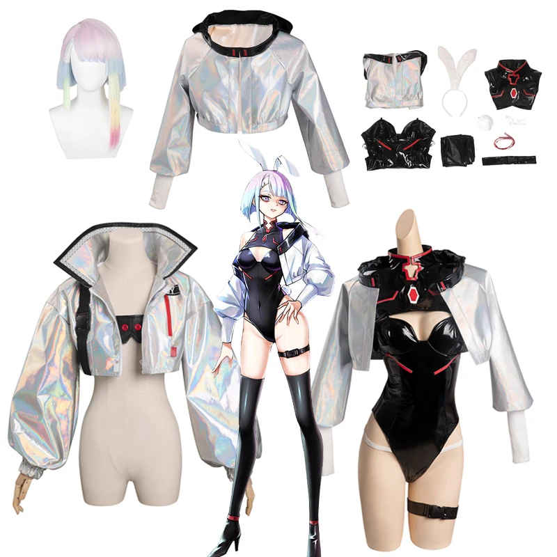 

Edgerunners Lucy Cosplay Costume Coat Outfits Halloween Carnival Suit sexy Jumpsuit bodysuit Wig women's clothing Role Play
