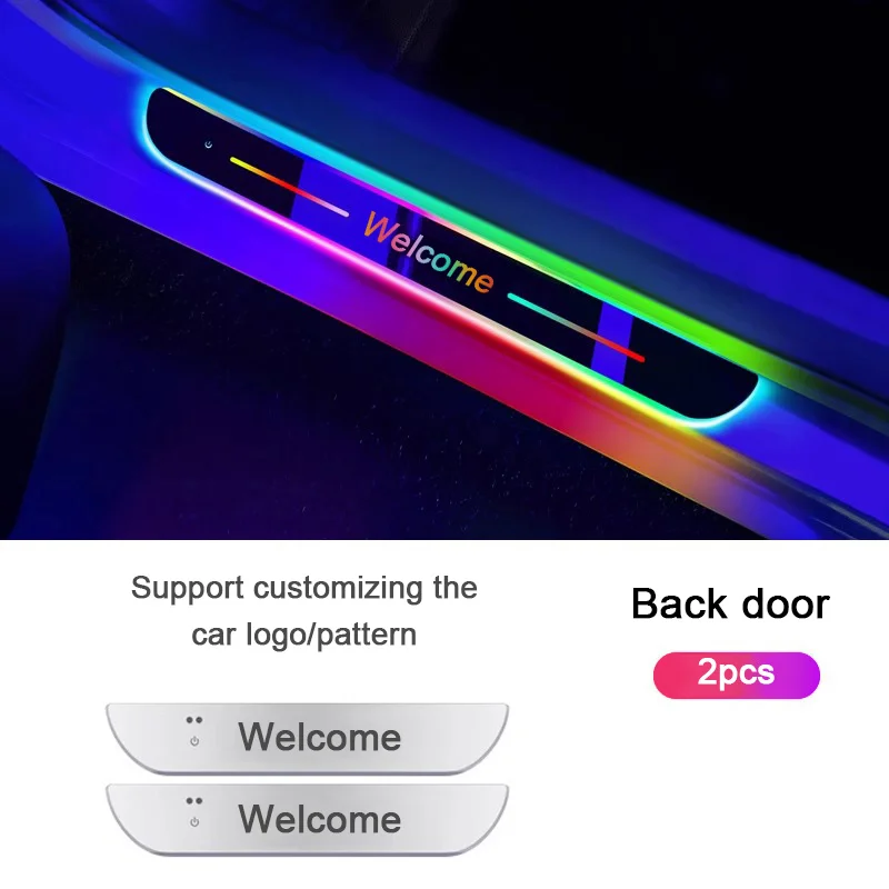 

4 шт., индивидуальные автомобильные светящиеся лампы для порога, пороговая лампа, добро пожаловать, накладка на педаль, окружающий свет с подсветкой