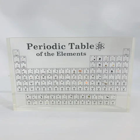 Акриловая Периодическая таблица с реальными элементами, 3 размера, внутренняя химическая акриловая Периодическая таблица элементов, научные подарки
