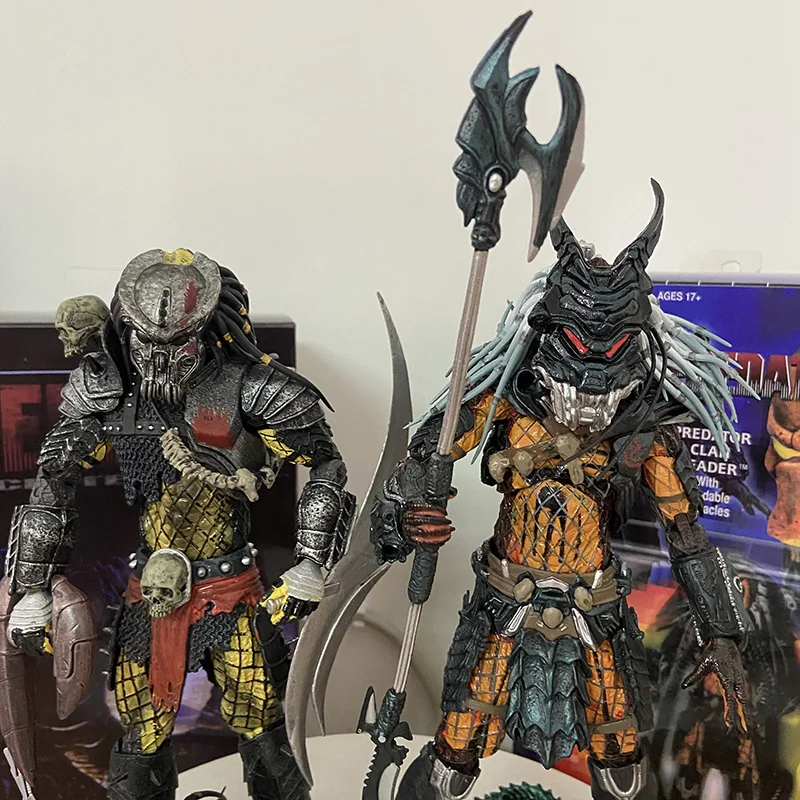 Фото NECA Concrete Jungle Фигурка Warrior Hunter Chief Alien VS Predator Лицо со шрамом Хищник Делюкс Коллекционная игрушка Подарки Куклы №4