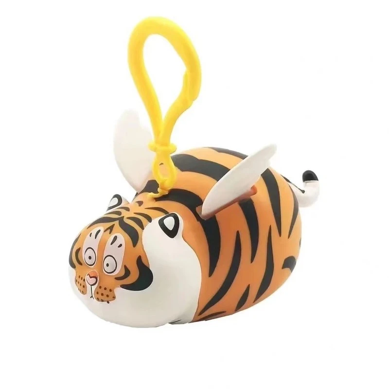 

Kawaii Fat Tiger Panghu More Wings Keychain Will Fly Wings Studio Jewelry Tiger Stretch Pendant Anime Figure Model New Year Gift