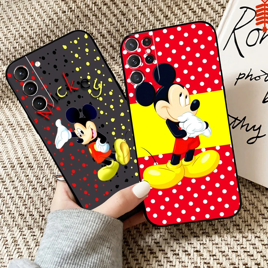 

Cartoon Mickey Minnie Mouse Phone Case For Samsung Galaxy S22 S21 S20 Plus Ultra 5G For Samsung S21 S20 FE Black Funda TPU