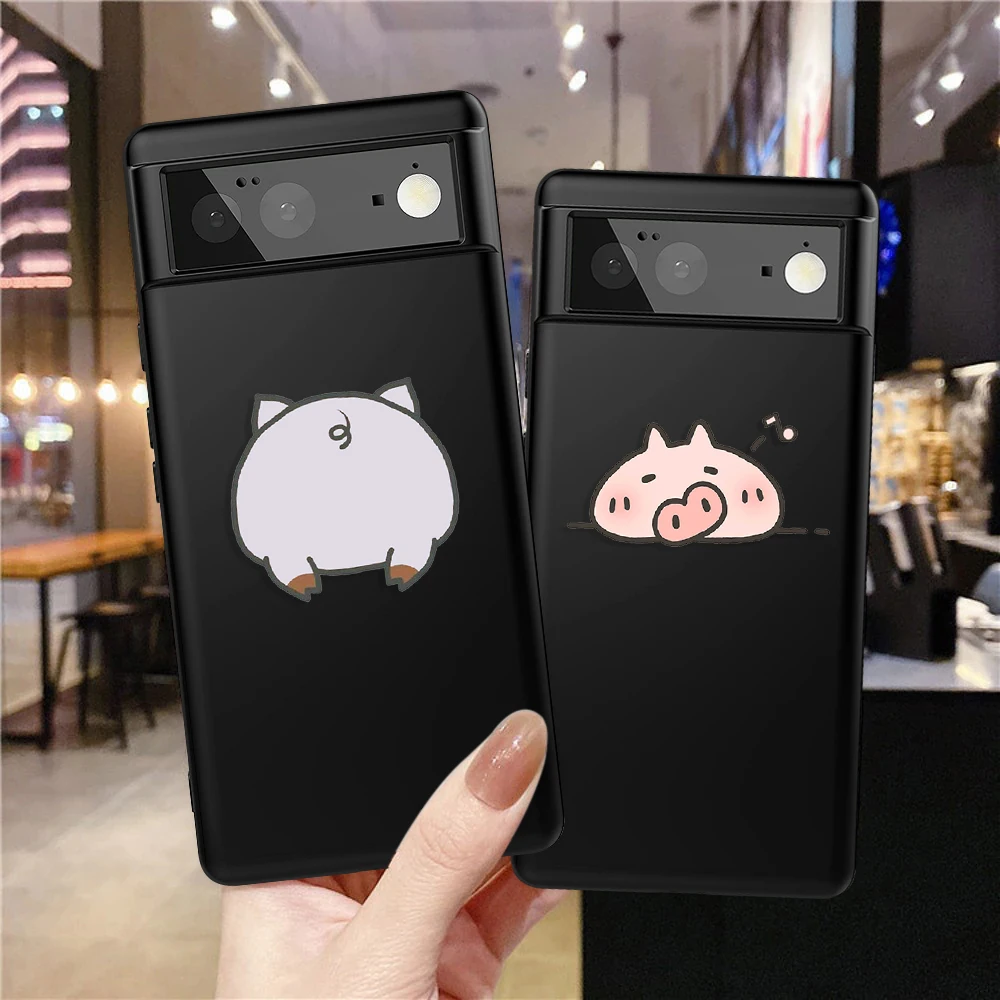 

Cartoon Cute Pig Phone Case for Google Pixel 7a 7Pro 7 6a 6 6Pro 5 5a 5G 4XL 4 2 3XL 2XL 3 3a 3aXL 4a Cover Soft TPU Carcasa