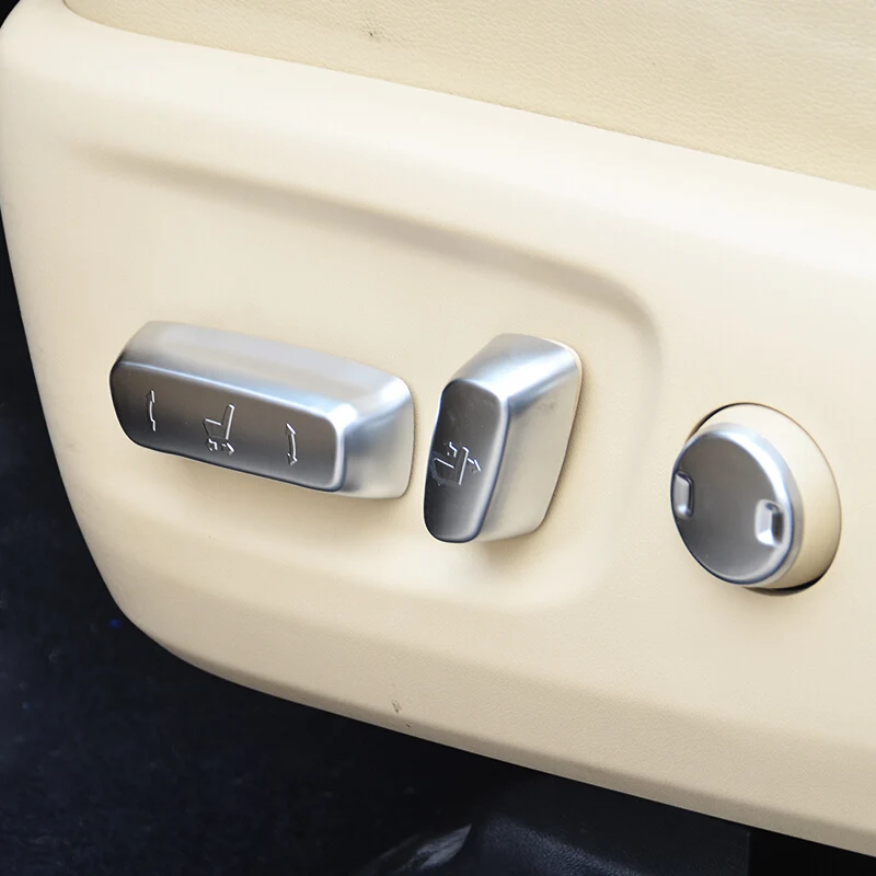 

For Toyota Prado FJ150 2010 2011 2012 2013 2014 2015 2016 cover ABS Chrome/Carbon seat adjustment knob button switch trim 5pcs