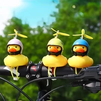 car bicycle duck with helmet rubber small yellow duck car decoration standing duck road bike riding bell cycling accessories