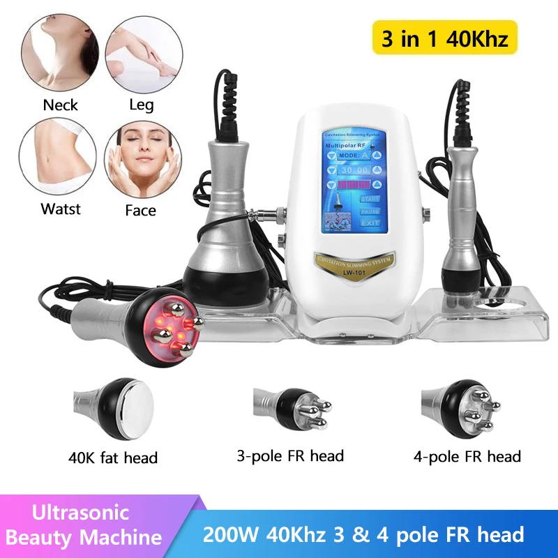 

3 IN1 Cavitation Ultrasonic Body Slimming Machine 40KHz Weight Loss Facial Massager Skin Tighten Face Lifting Skin Care Tool