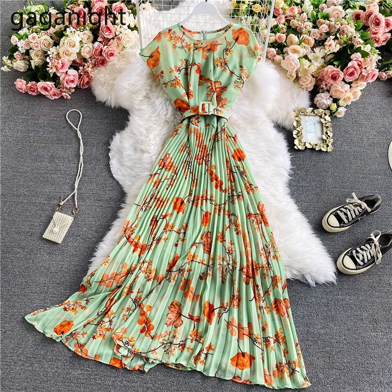 Женское шифоновое платье-трапеция Gaganight праздничное платье макси с цветочным