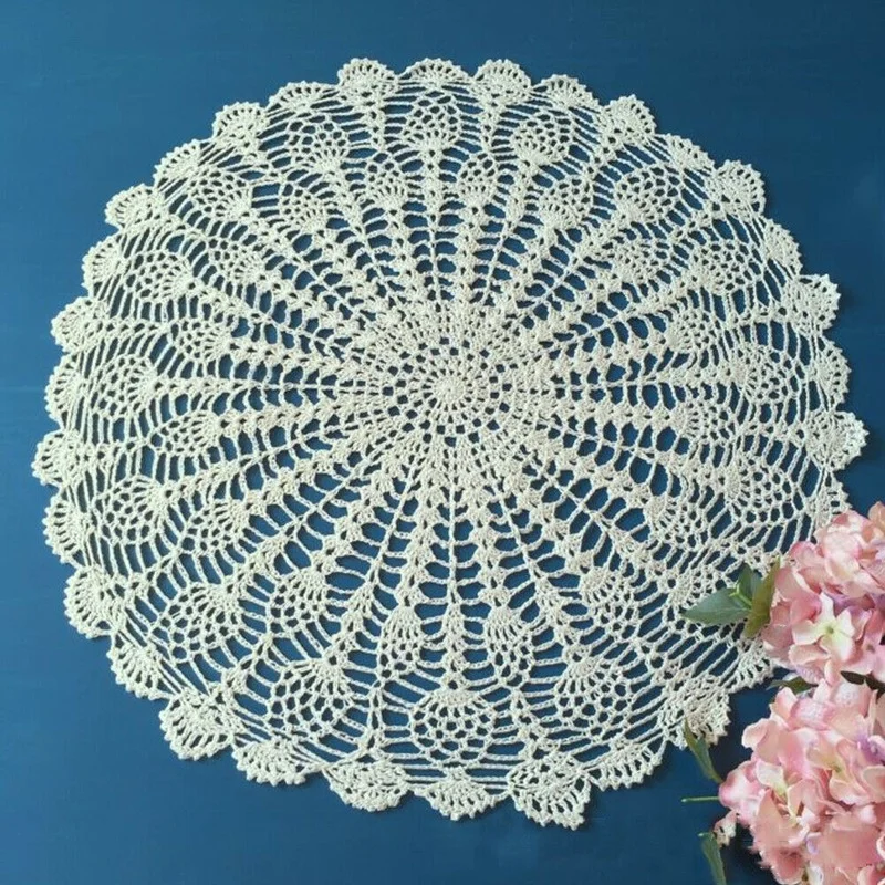 

Винтажный кружевной круглый стол Doily 19-21 дюймов