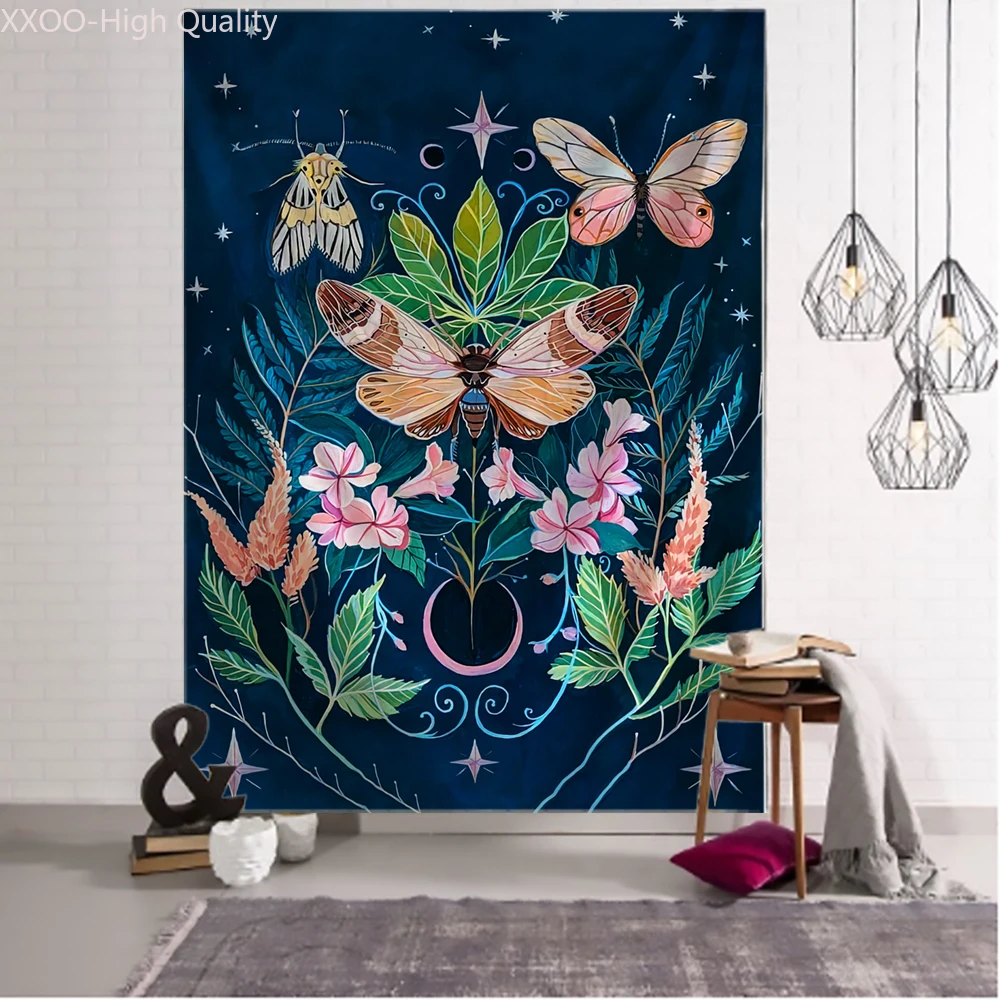 

Butterfly Mushroom Tapestry Wall Hanging Colorful Bohemian Hippie TAPIZ Psychedelic Witchcraft Simple Art Room Home Decor