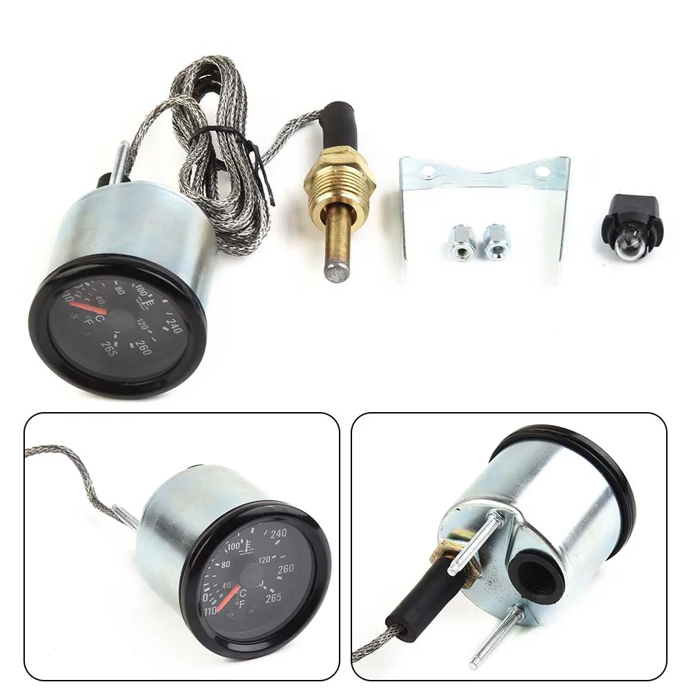 

1pc 2Inch 52mm 12V Vehicle Pointer Mechanical Water Temperature Gauge With Sensor 130℃ Water Temperature Gauge Auto Accessories
