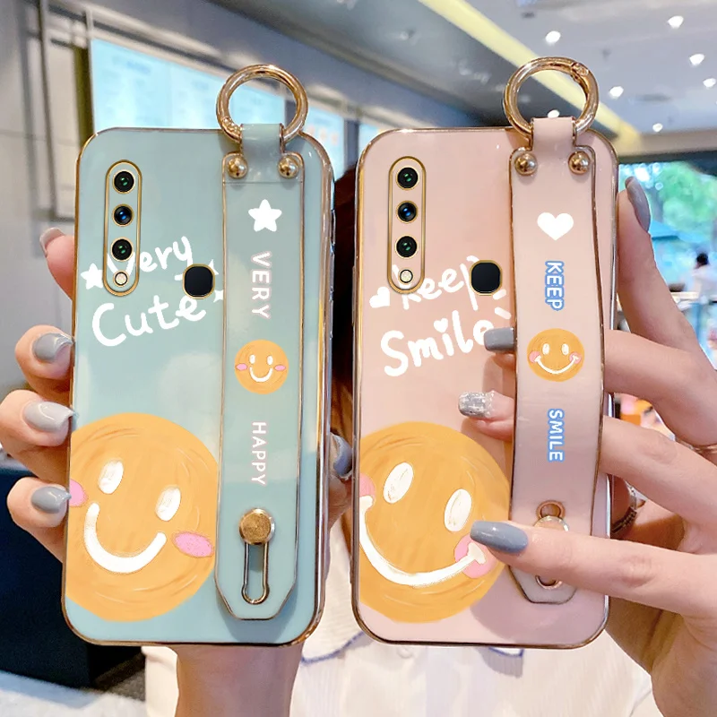 

Case for Huawei Y6P Y7 Y6 Pro Y7 Prime Y7A P Smart Enjoy 9E 9 20 SE Honor Play 8A Oil Painting Smiling Face Case Simple Text