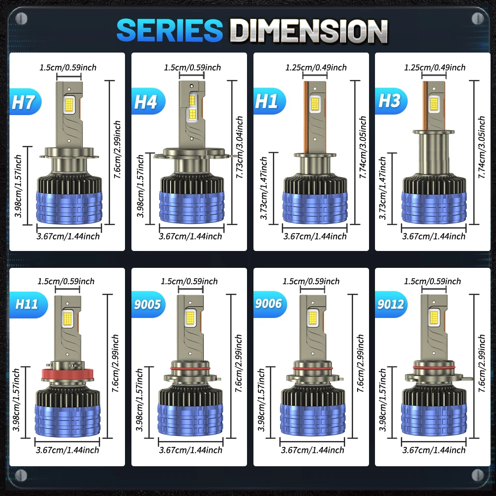 Светодиодные лампы для фар H7 Canbus 28000000LM, 12000W, H1 H3 H11 9005 HB3 9006 HB4 HIR2 9012 H4 Turbo, автомобильные фары 12V 24V (art.: 3920da017e34c) - 3920da017e34c