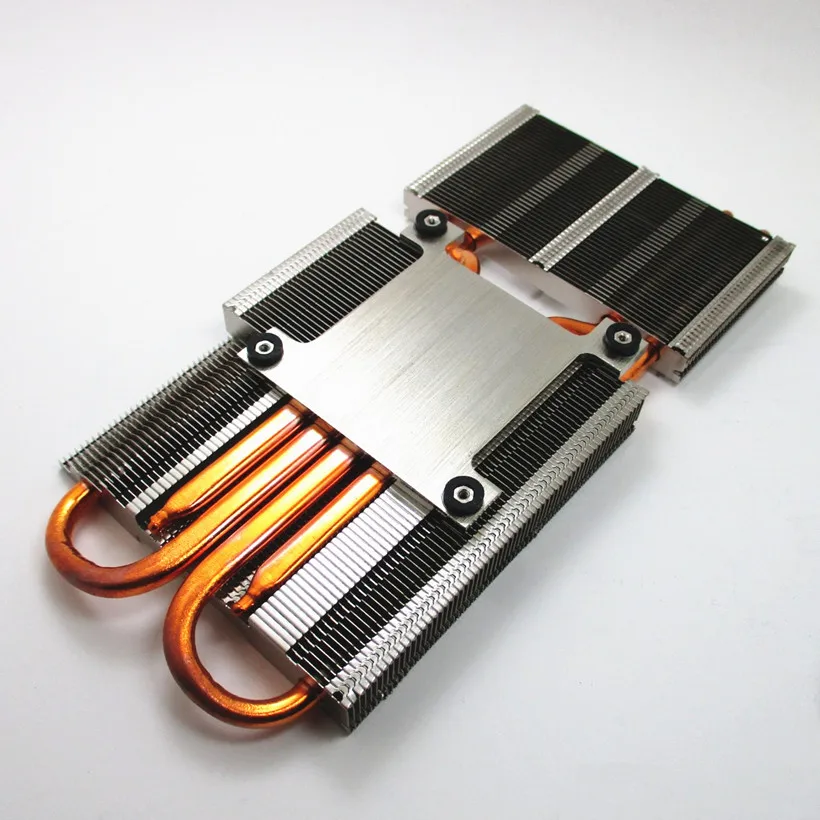 

JUULASEN DIY Modified Video Graphics Card Chip Heat Sink 4 Pipe Copper Radiator Aluminum Fins 58*58MM Hole Spacing