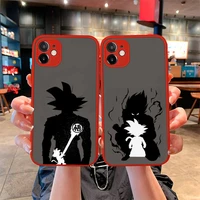 anime dragon ball phone case for iphone 12 11 pro mini max xs x 8 7 plus se 2020 xr matte transparent light red cover