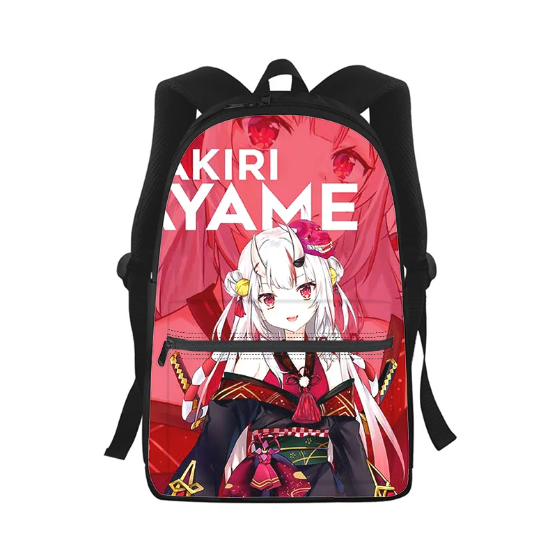 Nakiri Ayame hololive girl Men Women Backpack 3D Print Fashion Student School Bag Laptop Backpack Kids Travel Shoulder Bag