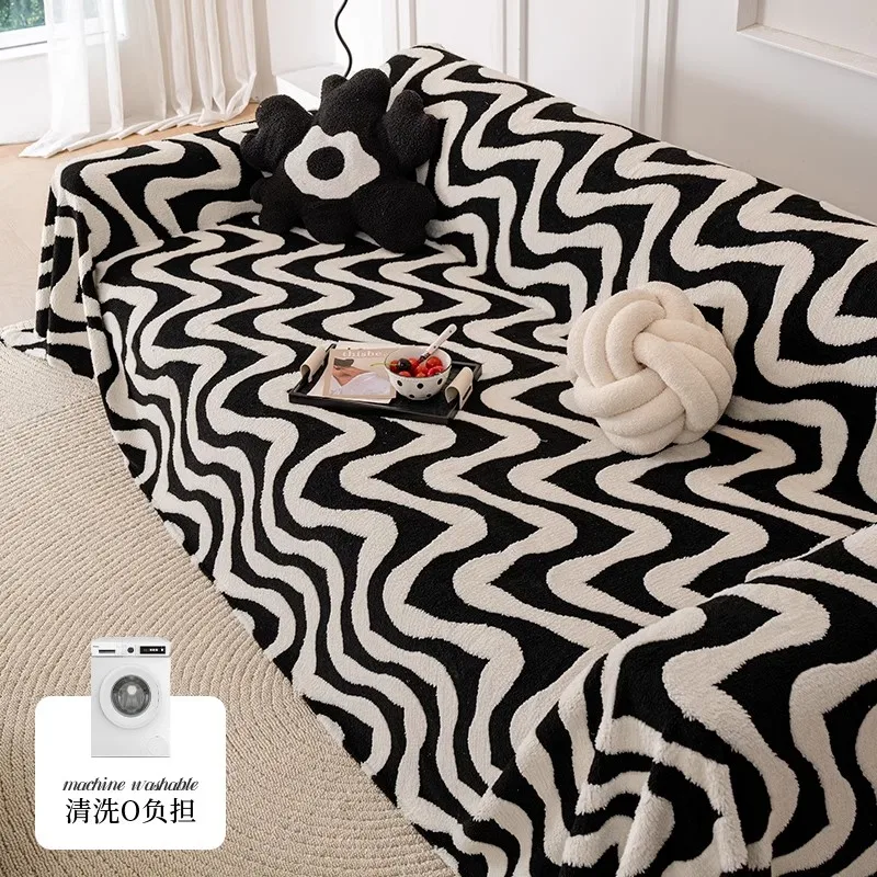 2024 All-season Camping Picnic Sofa Cover housses de canapé Striped Funda Wavy Grain Covers Mats Throw Blankets
